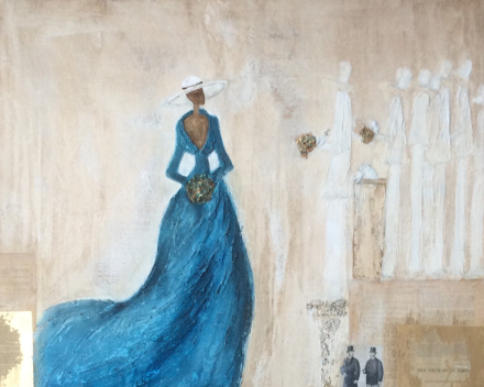 Lady in blue 80 x 80 cm